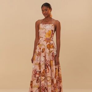 NWT — Farm Rio Pink Nautical Wonder LENZING™ ECOVERO™ Euroflax™ Maxi Dress